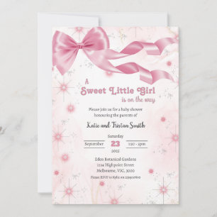 Convite Uma Garotinha Doce Está A Caminho Do Chá de fralda