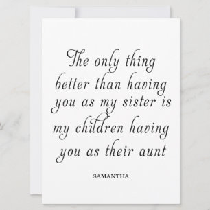 Convite Uma Irmã É Um Presente Para O Coração