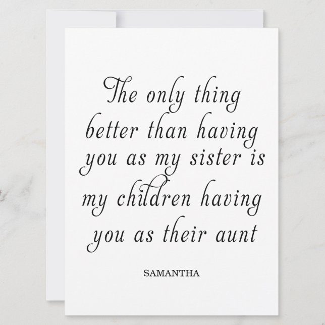 Convite Uma Irmã É Um Presente Para O Coração (Frente)