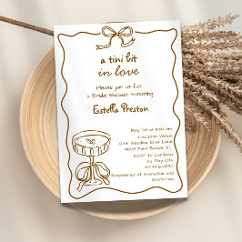 Convite Uma Mão Marrom Tini Desenhou Chá de panela Martini