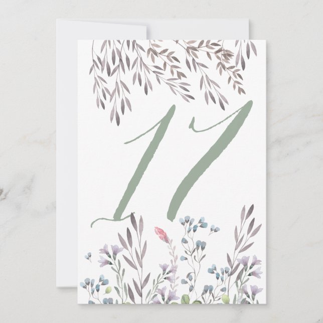 Convite Uma Mesa de Casamento de Flores Silvestres Nº 17 D (Frente)