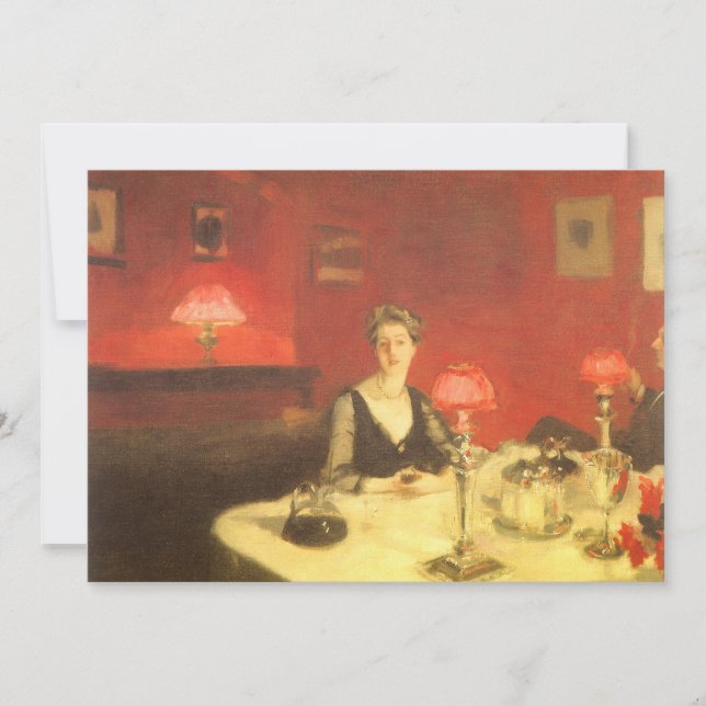 Convite Uma Mesa de Jantar à Noite por John Singer Sargent (Frente)