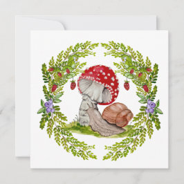 Convite Uma mosca da floresta colorida e um caracol