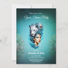 Convite Uma mulher cativante com uma cabeça majestosa de l