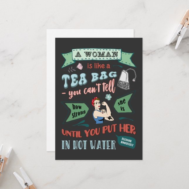 Convite Uma mulher é como uma bolsa de chá. (Frente/Verso In Situ)