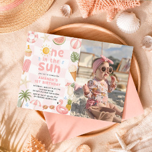 Convite Uma na Festa de Aniversário de Verão na Praia ao S