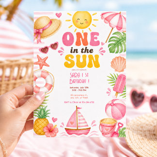 Convite Uma no Sol Aniversariante de Verão Fofo