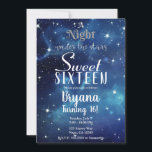 Convite Uma Noite debaixo do Star Blue Starry Sky Sweet 16<br><div class="desc">Personalizar para qualquer evento.</div>