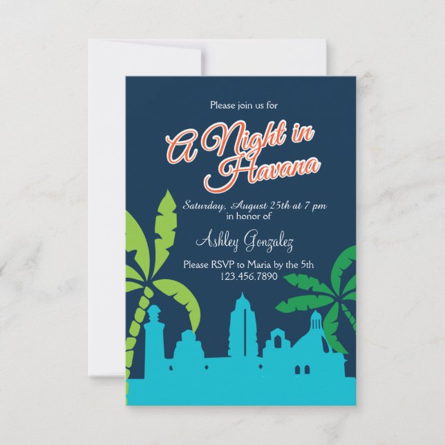 Convite Uma noite em Havana (Frente)