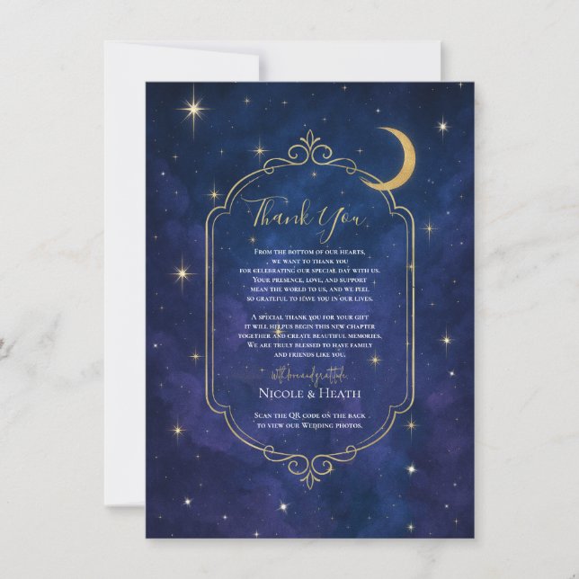 Convite Uma Noite Entre as Estrelas Céu Celestial Casament (Frente)