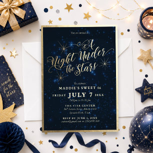 Convite Uma Noite Sob as Estrelas Sweet Sixteen
