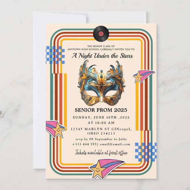 Convite Uma noite sob o Baile de formatura das estrelas (Frente)