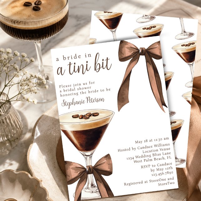 Convite Uma Noiva em um Chuveiro de Noiva Tini Bit Martini (Criador carregado)