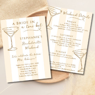 Convite Uma Noiva Em Um Itinerário De Baquelorette De Tini