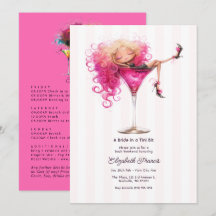 Uma Noiva em um Tini Bit Pink Martini Despedida de