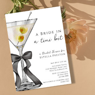Convite Uma Noiva num Chuveiro de Noiva com Martini Um Pou