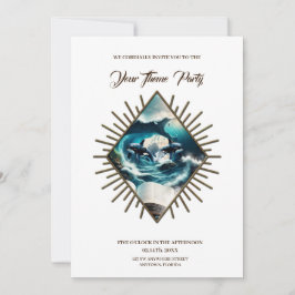 Convite Uma Orca Nadadora na onda.