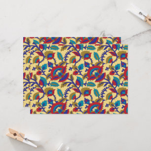 Convite Uma peça de arte têxtil vibrante com vermelho arro