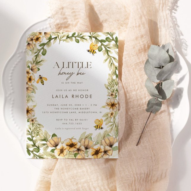 Convite Uma Pequena Abelha de Mel - Primavera Chá de frald (Criador carregado)