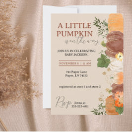 Convite Uma Pequena Abóbora Está A Caminho do Chá de frald