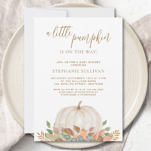 Convite Uma Pequena Abóbora Está A Caminho Do Chá de frald