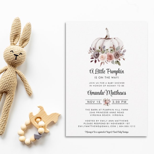 Convite Uma Pequena Abóbora Está A Caminho Do Chá de frald (Criador carregado)