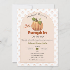 Convite Uma Pequena Abóbora Está A Caminho Do Chá de frald