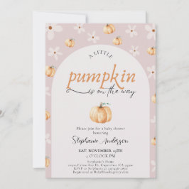 Convite Uma Pequena Abóbora Está A Caminho Do Chá de frald