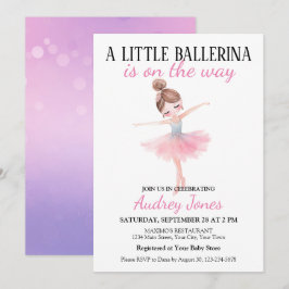 Convite Uma Pequena Ballerina Está A Caminho Do Chá de fra