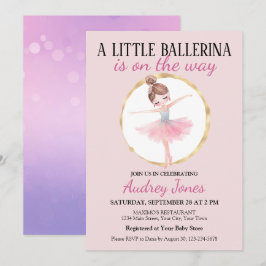 Convite Uma Pequena Ballerina Está A Caminho Do Chá de fra