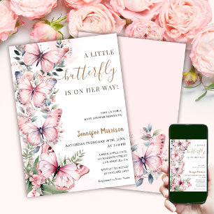 Convite Uma Pequena Borboleta Está A Caminho Dela! Chá de 