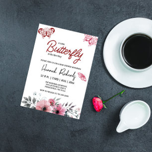 Convite Uma Pequena Borboleta Está A Caminho Do Chá de fra