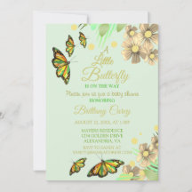 Uma Pequena Borboleta Está No Caminho Bebê Floral