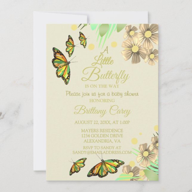 Convite Uma Pequena Borboleta Está No Caminho Do Trigo De  (Frente)