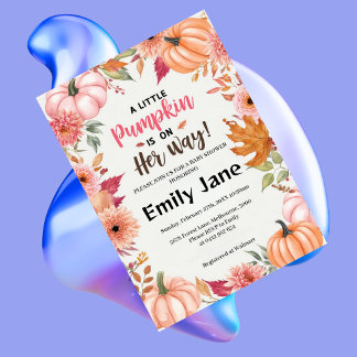 Convite Uma Pequena Chá de fraldas De Abóbora