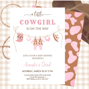 Convite Uma pequena Cowgirl está a caminho Chá de Bebê