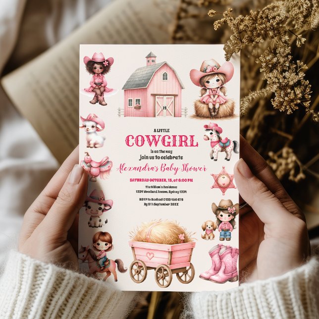 Convite Uma Pequena Cowgirl Está A Caminho! Chá de fraldas (Criador carregado)