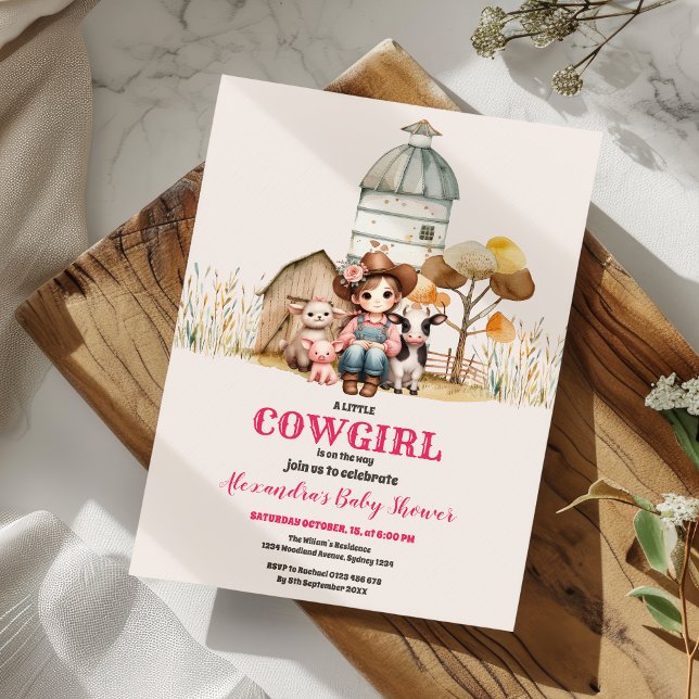 Convite Uma Pequena Cowgirl Está A Caminho! Chá de fraldas (Criador carregado)