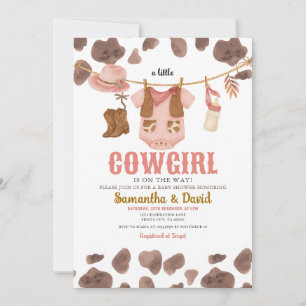 Convite Uma Pequena Cowgirl Está A Caminho Do Chá de frald