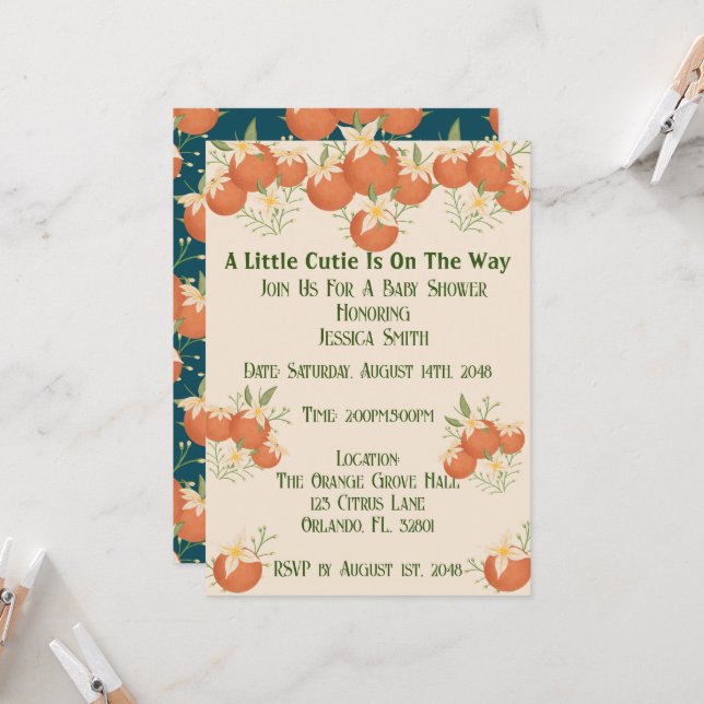 Convite Uma pequena cruz está no caminho - Laranja Flor-Te (Frente/Verso In Situ)