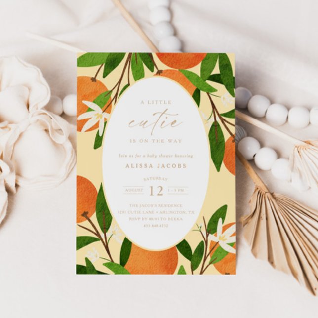 Convite Uma Pequena Cutie | Chá de fraldas neutro amarelo  (Criador carregado)