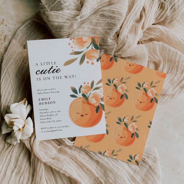 Convite Uma Pequena Cutie Está A Caminho Do Chá de fraldas (Criador carregado)