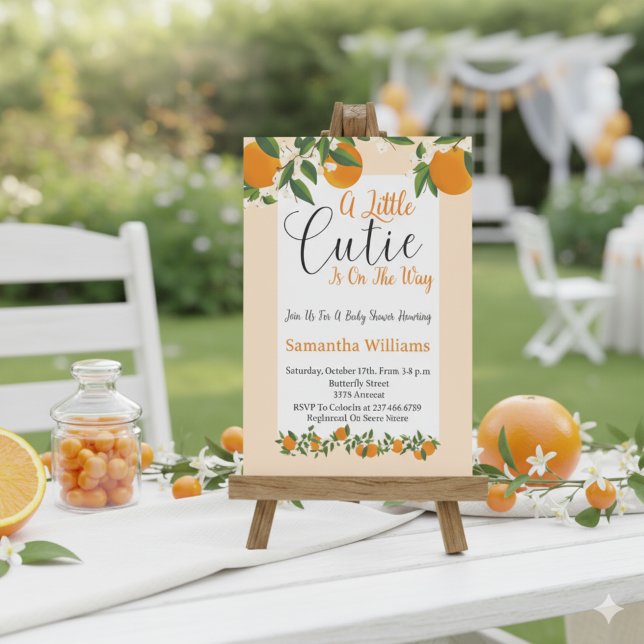 Convite Uma Pequena Cutie Está No Caminho Do Chá de fralda (Criador carregado)