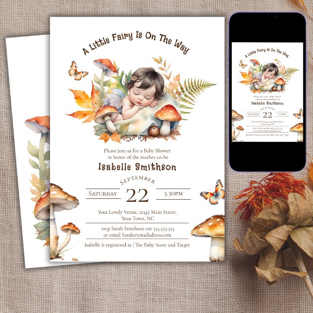 Convite Uma Pequena Fada Está A Caminho Do Chá de fraldas  (Criador carregado)