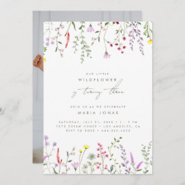 Convite Uma Pequena Festa de aniversário Floral De Girasso