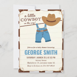 Convite Uma pequena festa de Chá de fraldas de cowboy