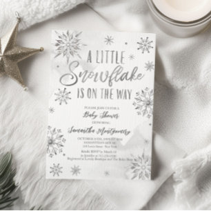 Convite Uma pequena floco de neve está a caminho baby show