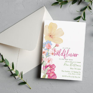 Convite Uma Pequena Flor Silvestre, Chás de Bebê Florais