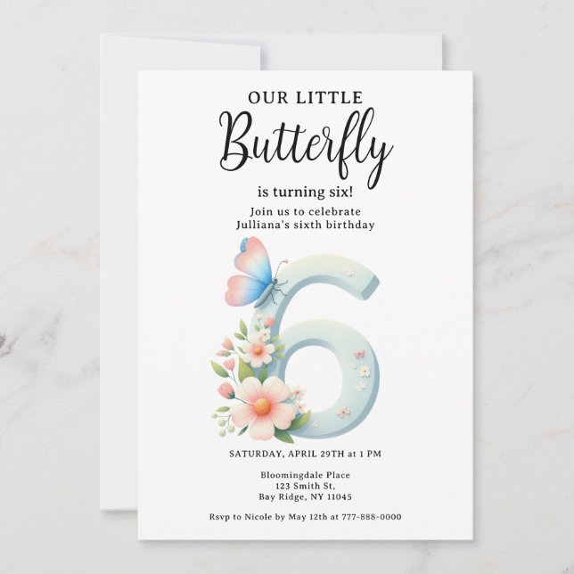 Convite Uma pequena fonte de número de curva de aniversári (Frente)