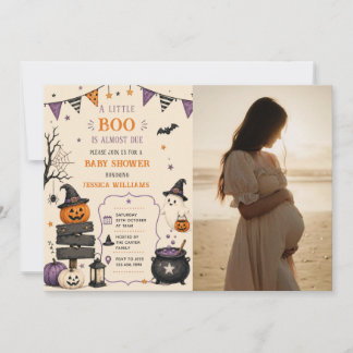 Convite Uma pequena foto de Boo de bebê fantasma fofo Chur